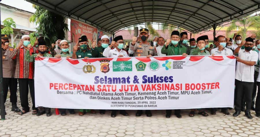 Bersama Kemenag dan PBNU, Polres Aceh Timur Gelar Vaksinasi Booster, Targetkan 1 Juta Suntikan