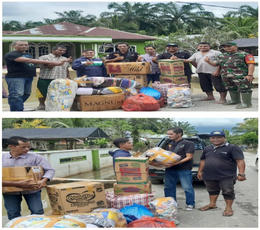 DPC PWRI Kota Langsa Serahkan Bantuan Korban Banjir di Desa Teluk Kepayang