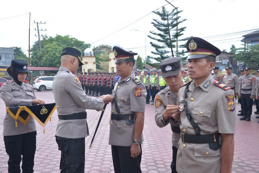 Kapolres Langsa Pimpin Sertijab Kabag Log, Kasat Intelkam, dan Kapolsek Langsa Timur