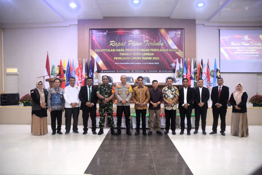 KIP Kota Langsa Gelar Rapat Rekapitulasi Hasil Perhitungan Perolehan Suara Tingkat Kota