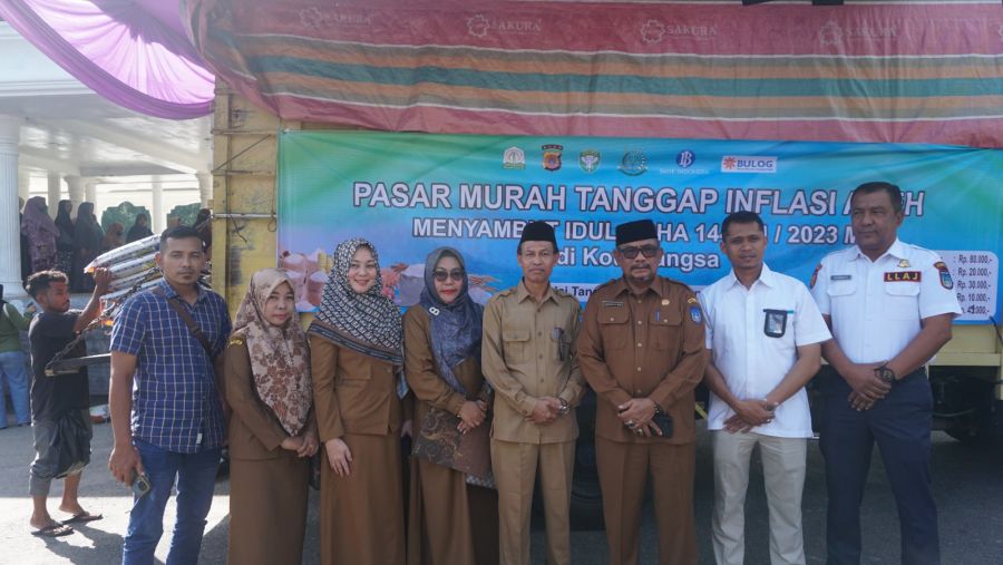 Pj.Walikota Langsa Buka Pasar Murah Tanggap Inflasi Aceh Menyambut Idul Adha 1444 H / 2023 M
