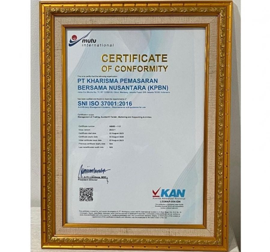 PT KPBN Menuju Tata Kelola Bisnis yang Lebih Transparan dengan Penerapan ISO 37001:2016
