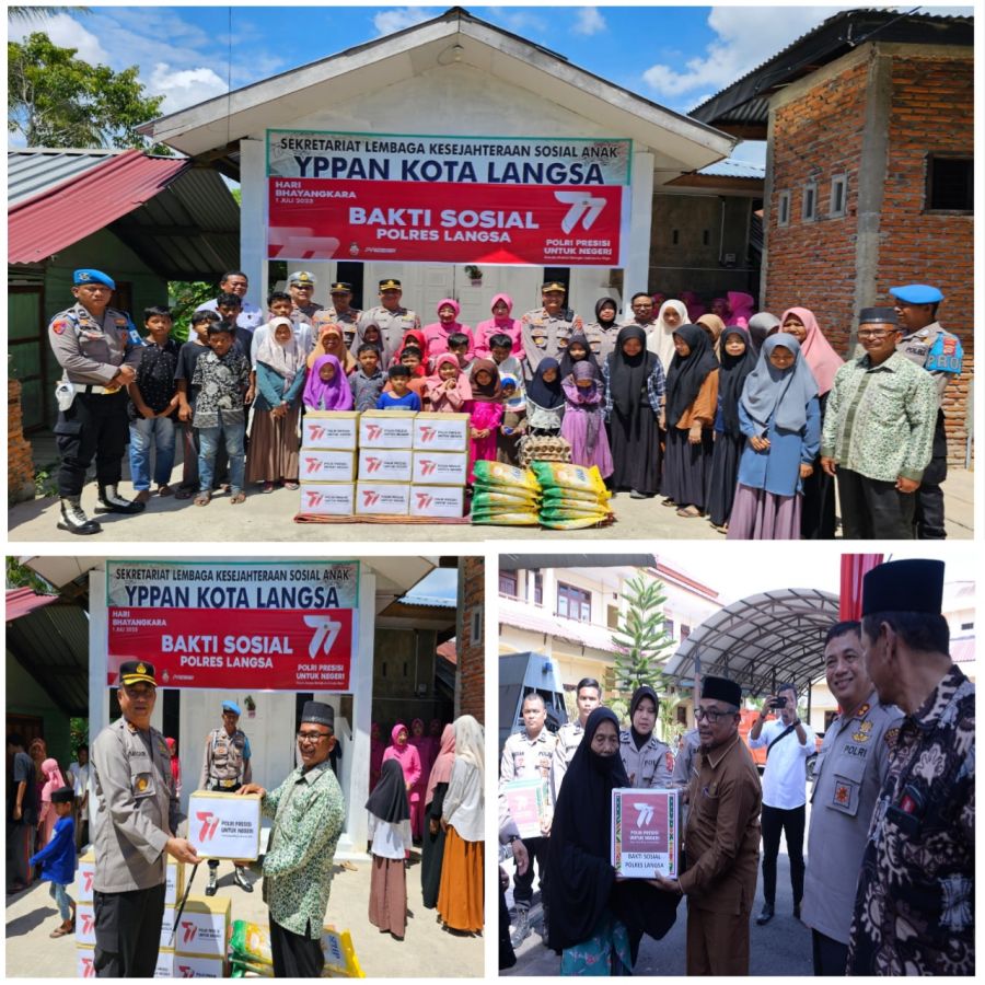 Sambut Hari Bhayangkara Ke-77, Polres Langsa Berikan 500 Paket Baksos.