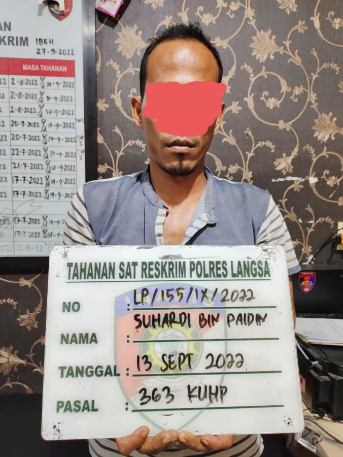 Ternyata, Tersangka Pencurian di SMKN 3 Langsa Petugas Kebersihan