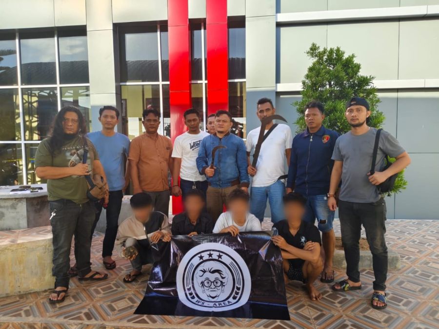Unit Resmob Sat Reskrim Polres Langsa Amankan Empat Pelaku Tawuran